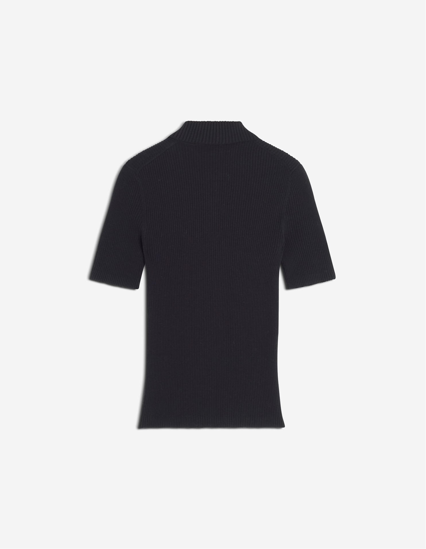 【SALE／30%OFF】Maison Kitsune Maison Kitsune/(W)BABY FOX FINE RIB WOOL POLO メゾン キツネ トップス ポロシャツ ブラック【送料無料】