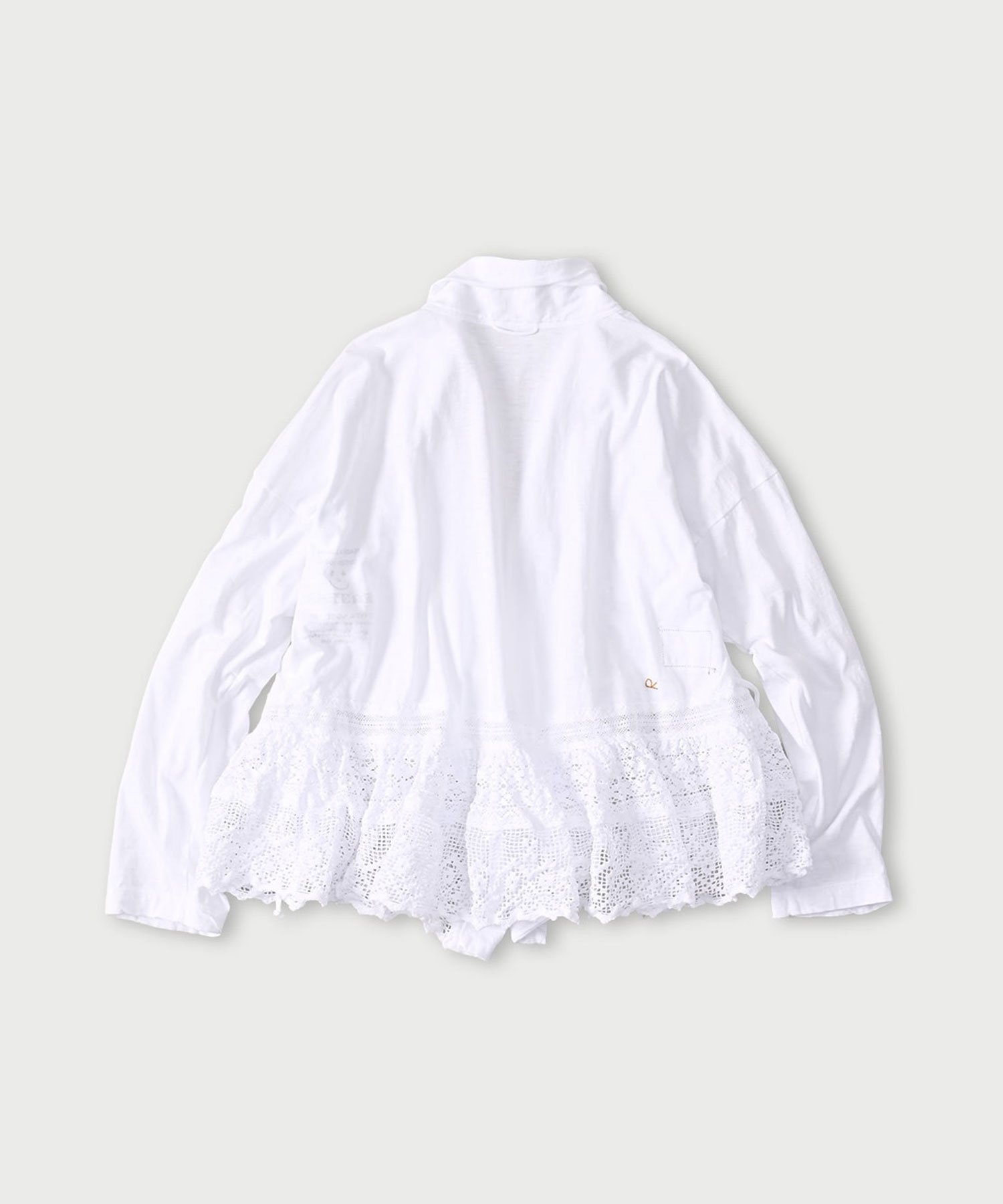45R 天竺とレースのカシュクール フォーティファイブアール トップス カットソー・Tシャツ ホワイト
