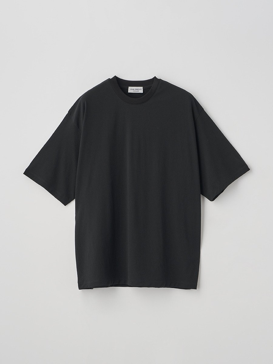 JOHN SMEDLEY コットン オーバーサイズクルーネックTシャツ｜UTS951 ジョンスメドレー トップス カットソー・Tシャツ ブラック【送料無料】