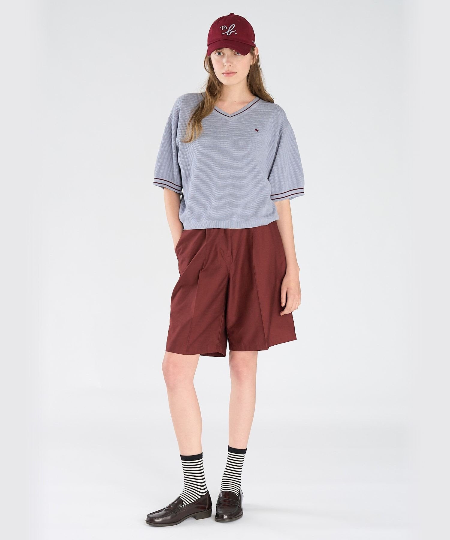 . コットン ハーフパンツ アニエスベー パンツ その他のパンツ ワインレッド