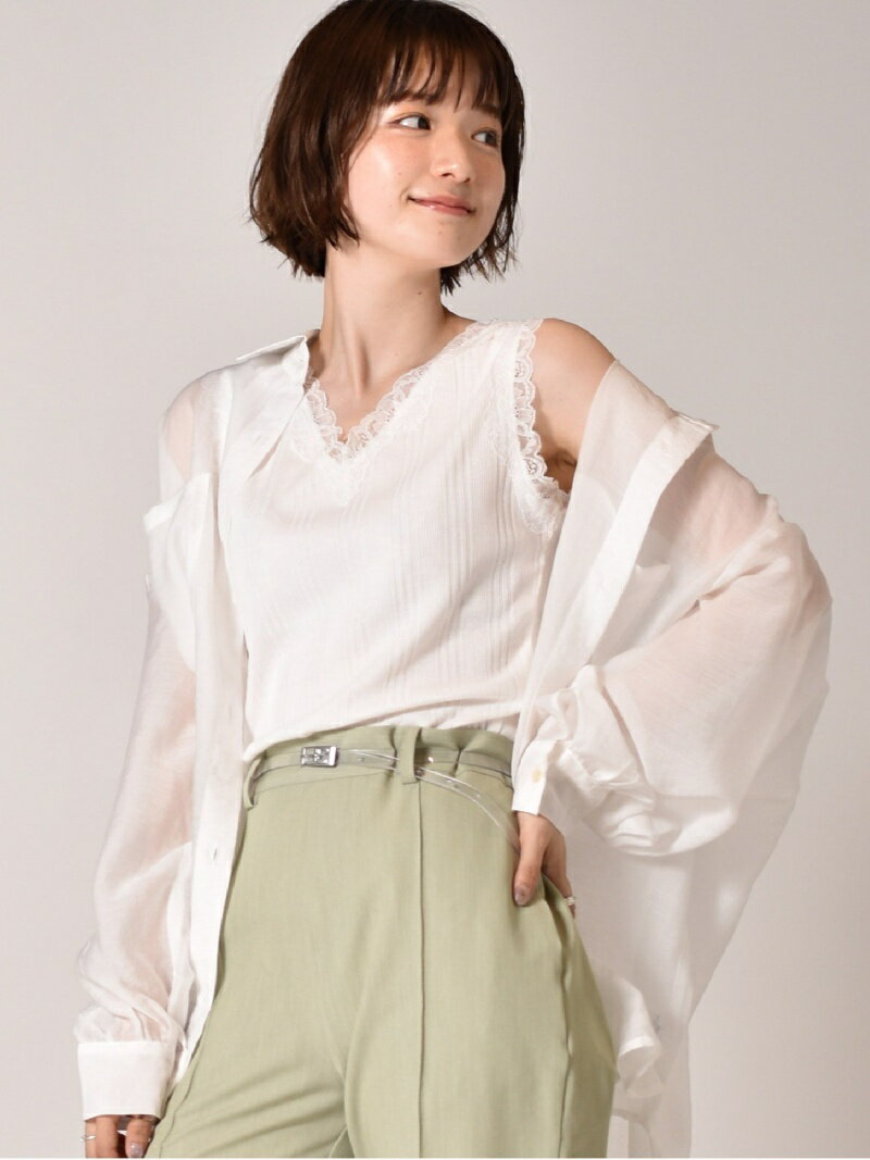 RETRO GIRL 2WAYレースタンク レトロガール トップス ノースリーブ・タンクトップ ホワイト ブラック グレー ブラウン ベージュのサムネイル