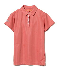 【SALE／50%OFF】BEAMS GOLF ORANGE LABEL ＜WOMEN＞BEAMS GOLF ORANGE LABEL / スター ジャカード ポロシャツ ビームス アウトレット トップス ポロシャツ ピンク ネイビー【送料無料】