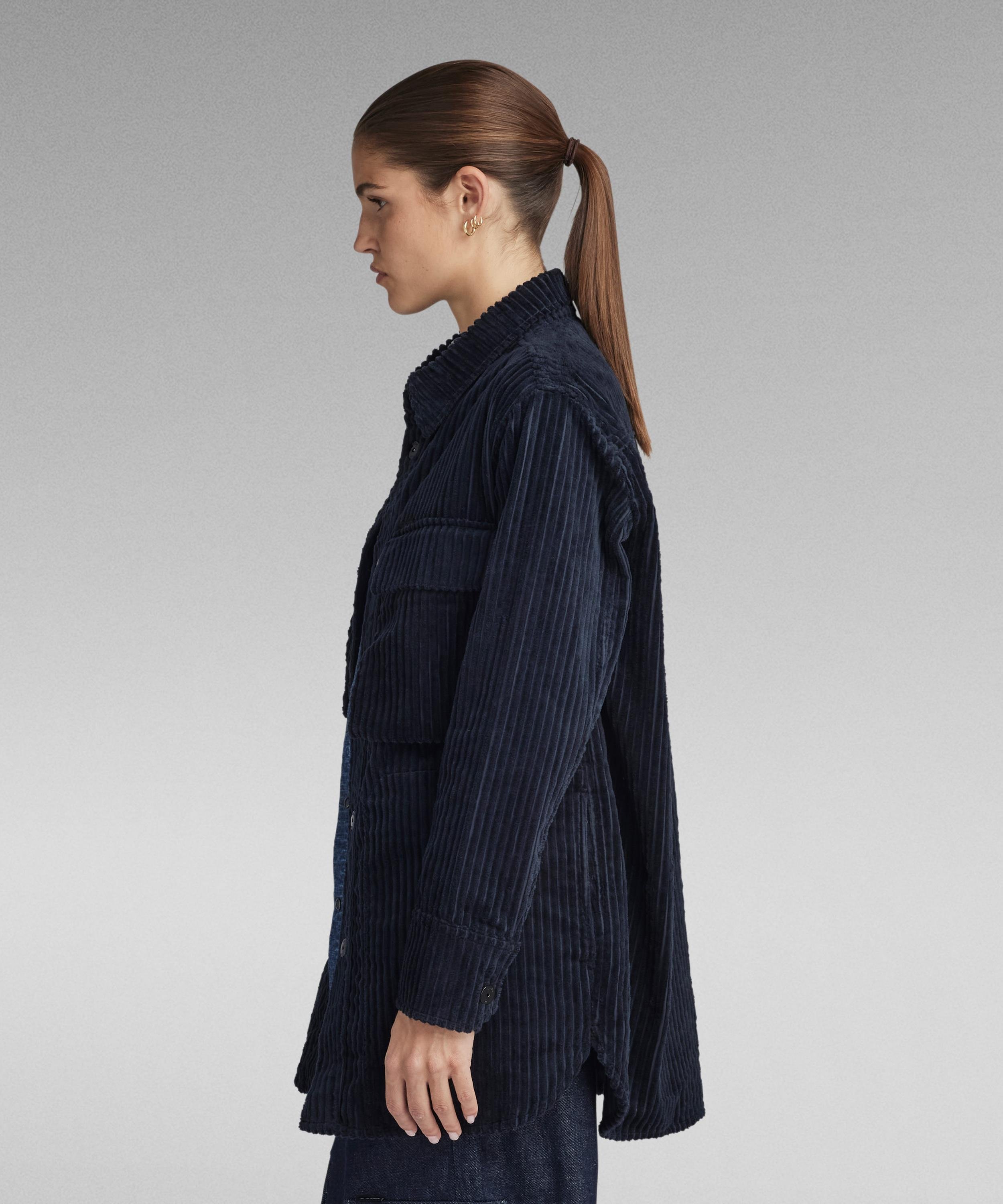 【公式ショップ】REGULAR BOYFRIEND OVERSHIRT/オーバーサイズシャツジャケット ジースターロゥ トップス シャツ・ブラウス ネイビー