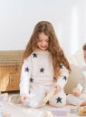gelato pique 【KIDS】パウダースタージャガードプルオーバー ジェラートピケ トップス ニット ピンク ホワイト【送料無料】