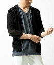 【SALE/20%OFF】MK MICHEL KLEIN homme 【洗える】七分袖カーディガン ミッシェルクランオム トップス カーディガン ブラック【送料...