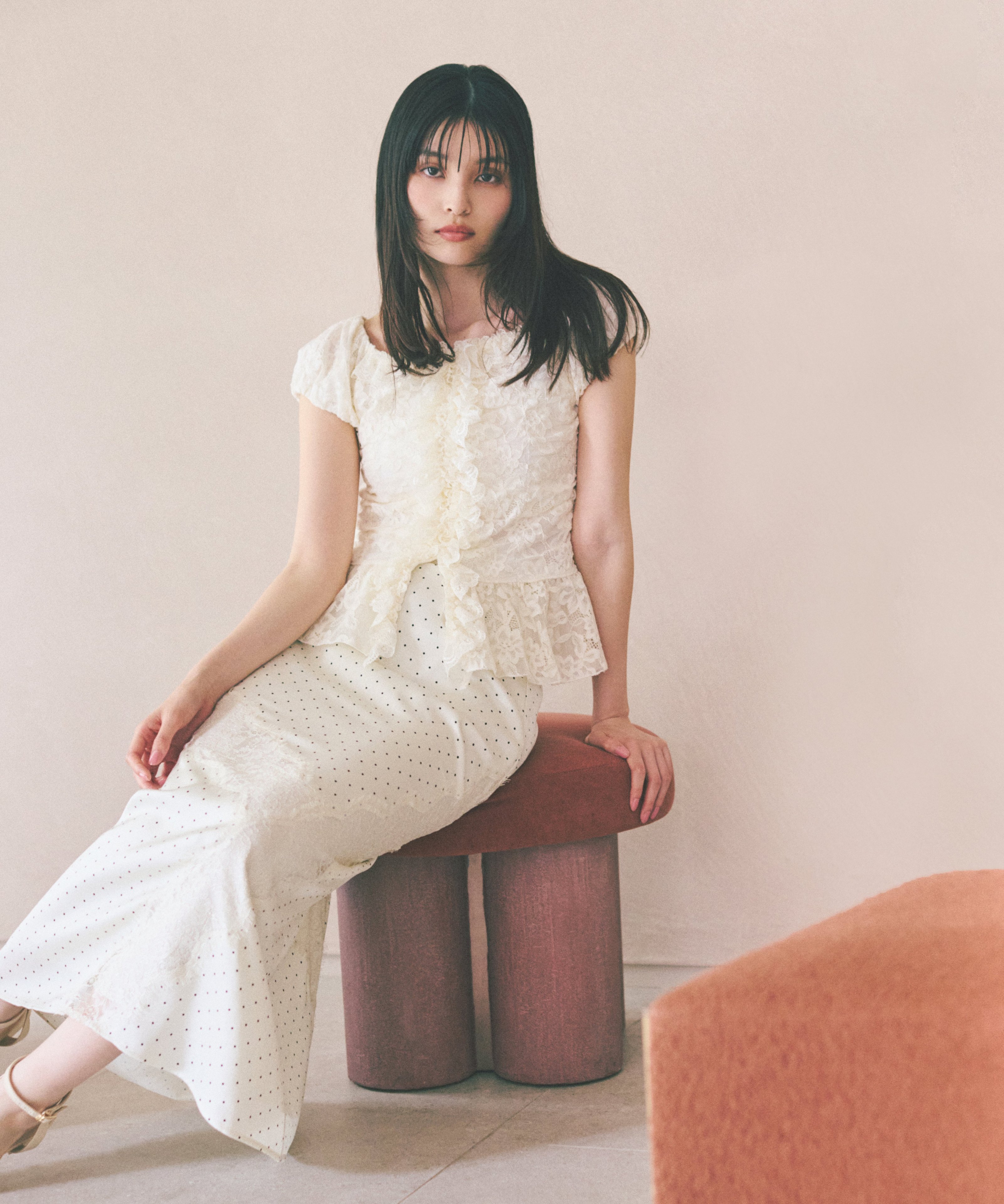 PROPORTION BODY DRESSING ＜a/mie＞レースフリルカットソー プロポーションボディドレッシング トップス カットソー・Tシャツ ホワイト ブラック イエロー