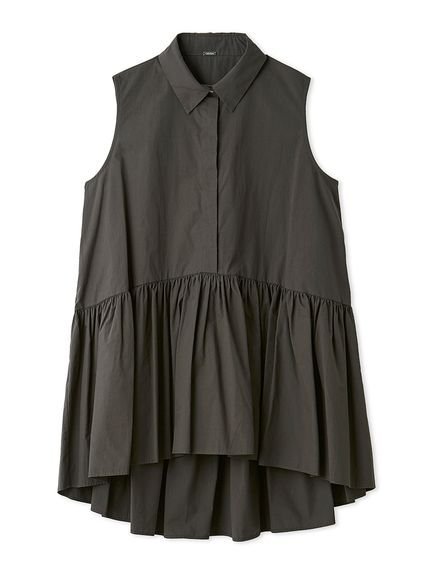Mila Owen ノースリーブシャツ衿ギャザーチュニック ミラオーウェン トップス シャツ・ブラウス ベージュ【送料無料】 stylife-15767285 Rakuten Fashion サンプル画像2