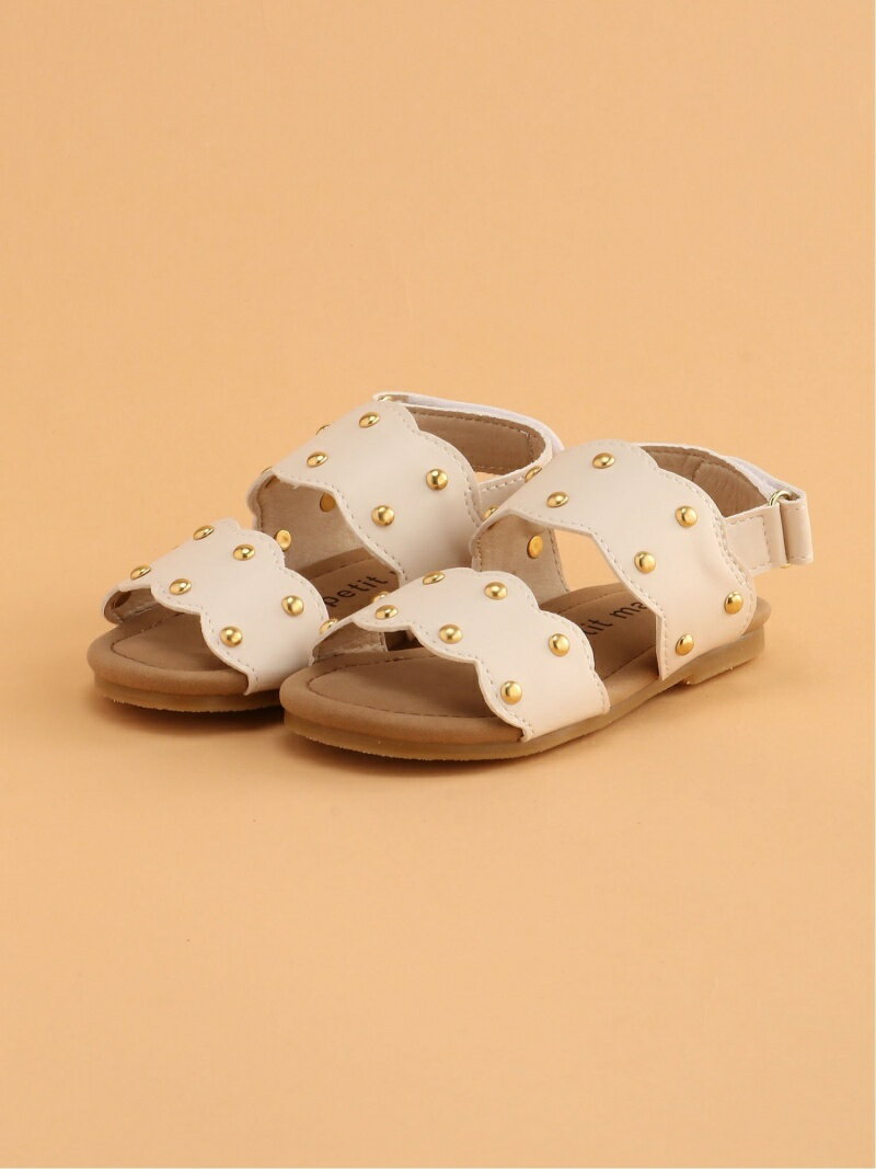 【SALE／48%OFF】petit main スカラップサンダル ナルミヤオンライン シューズ・靴 その他のシューズ・靴 ホワイト ベージュのサムネイル