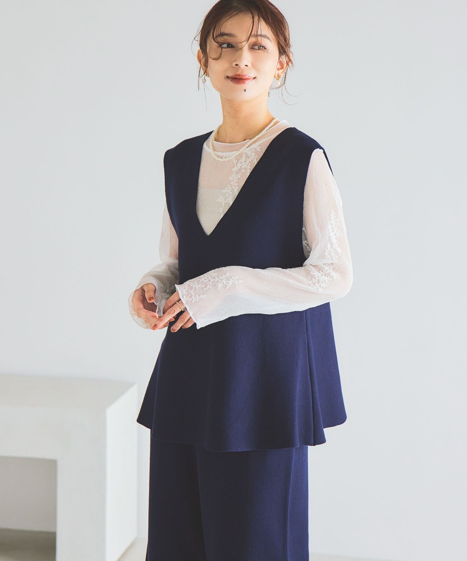 studio CLIP 12ゲージフレアベスト《オケージョン2025AW》 スタディオクリップ トップス ベスト・ジレ ..