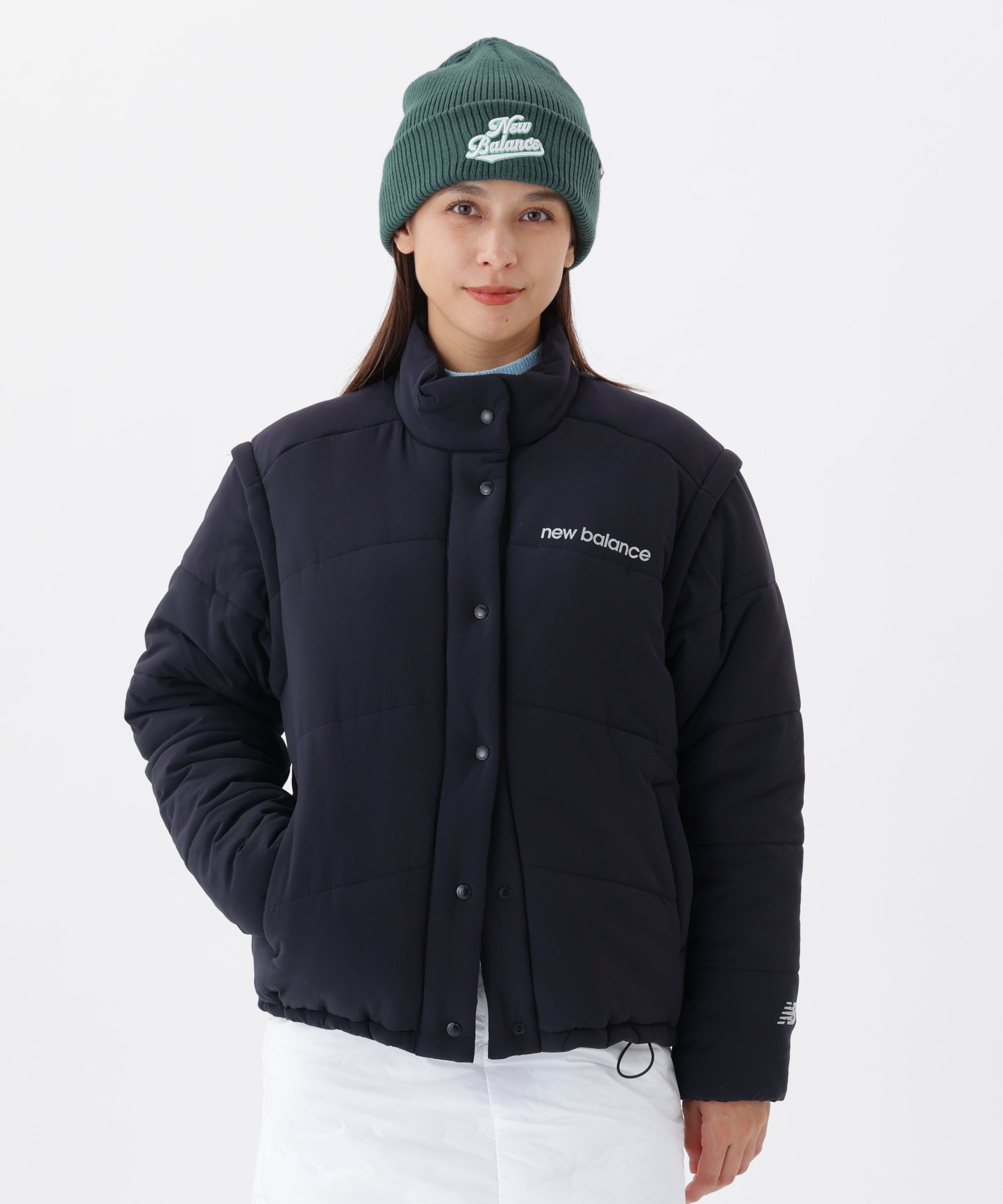 【SALE／30%OFF】New Balance Golf 袖脱着2WAY 中綿 フルジップ ブルゾン (WOMENS) ニューバランスゴルフ ジャケット・アウター ブルゾン・ジャンパー ブラック ホワイト【送料無料】