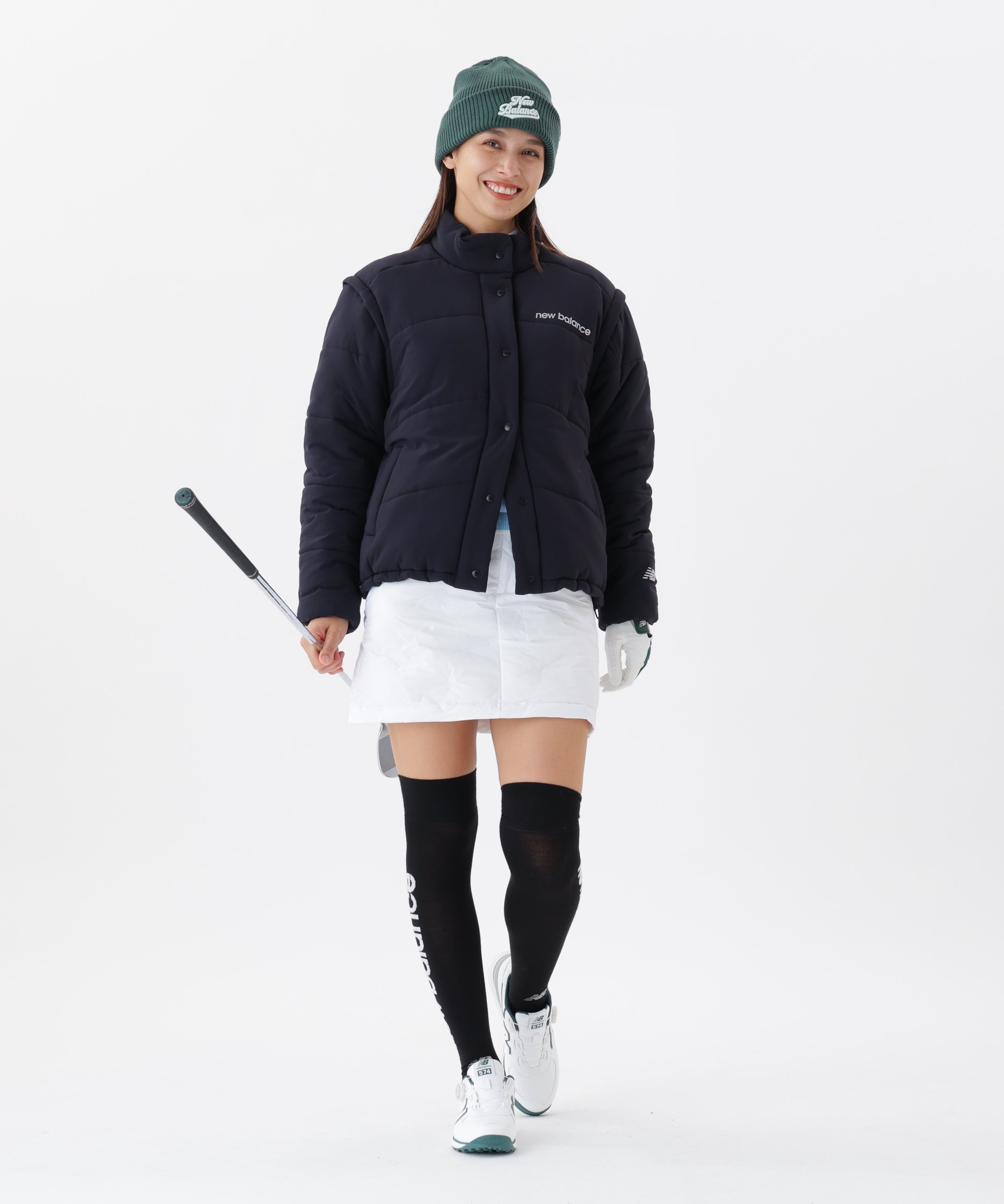 【SALE／30%OFF】New Balance Golf 袖脱着2WAY 中綿 フルジップ ブルゾン (WOMENS) ニューバランスゴルフ ジャケット・アウター ブルゾン・ジャンパー ブラック ホワイト【送料無料】