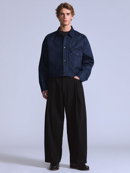 Levi's BLUETAB(TM) ワイドプリーツ CROP ジーンズ ブラック リーバイス パンツ ジーンズ・デニムパンツ【送料無料】