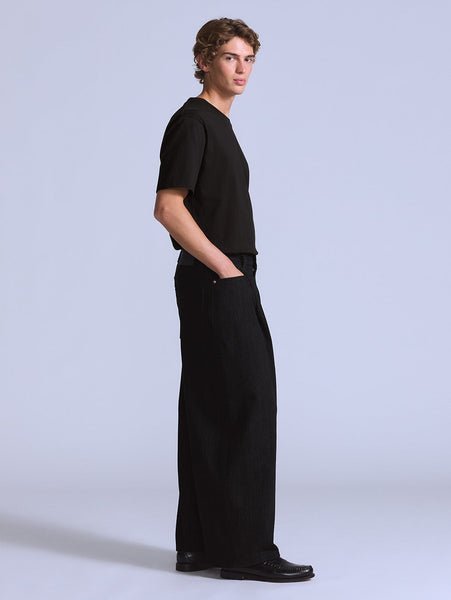 Levi's BLUETAB(TM) ワイドプリーツ CROP ジーンズ ブラック リーバイス パンツ ジーンズ・デニムパンツ【送料無料】
