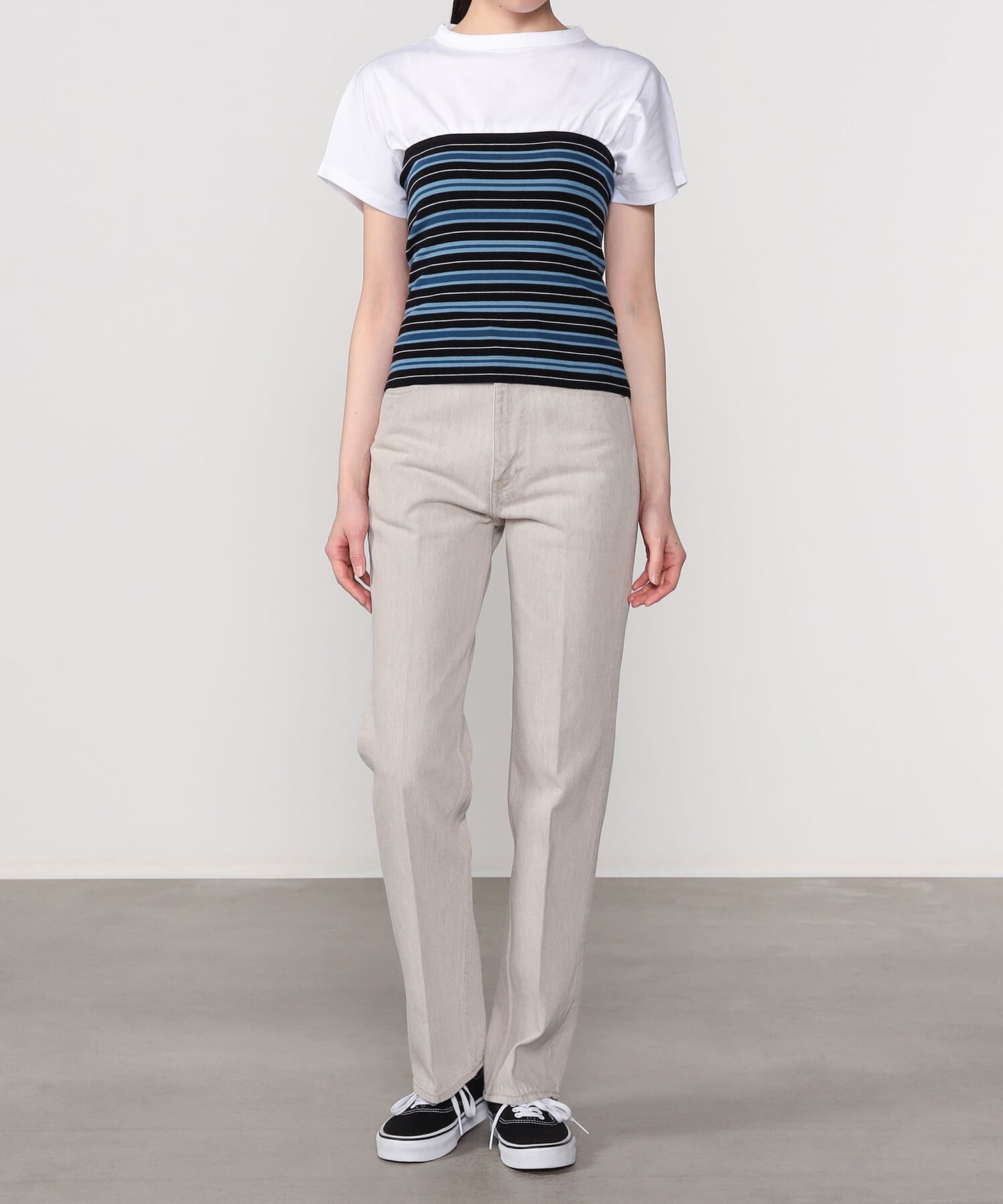 Bshop RYE TENDER ｜ ボーダーニットビスチェ WOMEN ビショップ トップス ニット イエロー ブラック