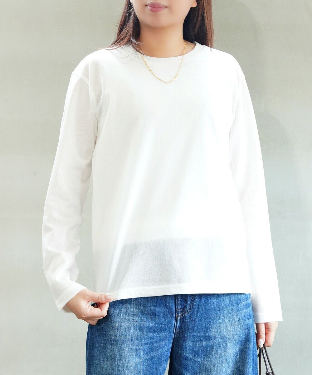 mizuiro ind ミズイロインド トリコットロングスリーブクルーネックT ブルーコムブルー トップス カットソー・Tシャツ