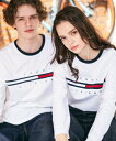 TOMMY HILFIGER (U)TOMMY HILFIGER(トミーヒルフィガー) トミーヒルフィガーロゴロングスリーブTシャツ / TINO TEE トミーヒルフィガー トップス カットソー・Tシャツ ホワイト ブラック ネイビー グレー