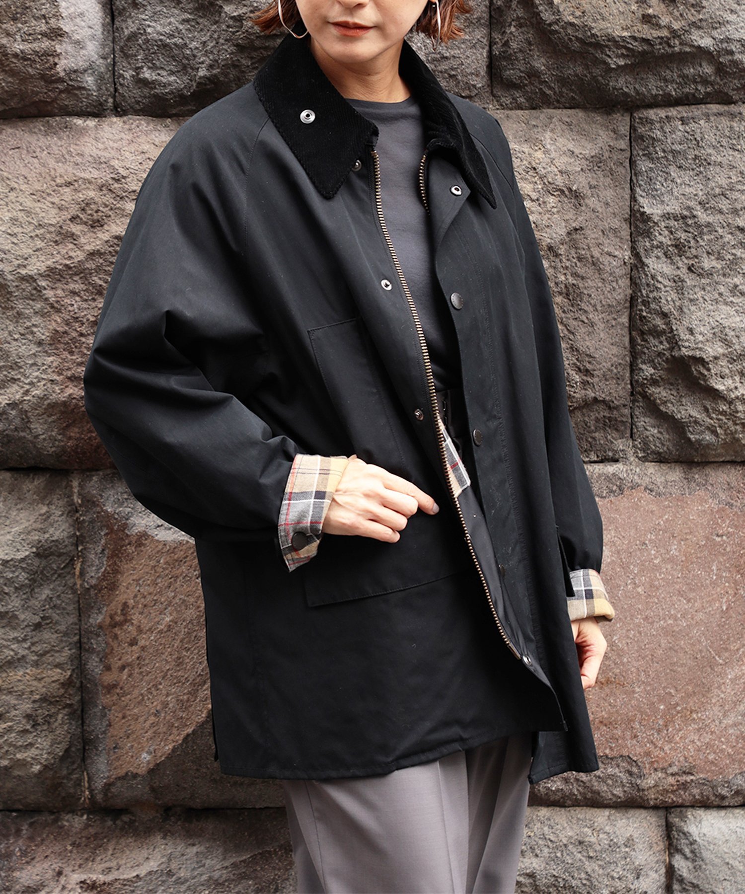 プレゼント サプライズ バブアー ソルウェイジッパー(ライナー縫い付け