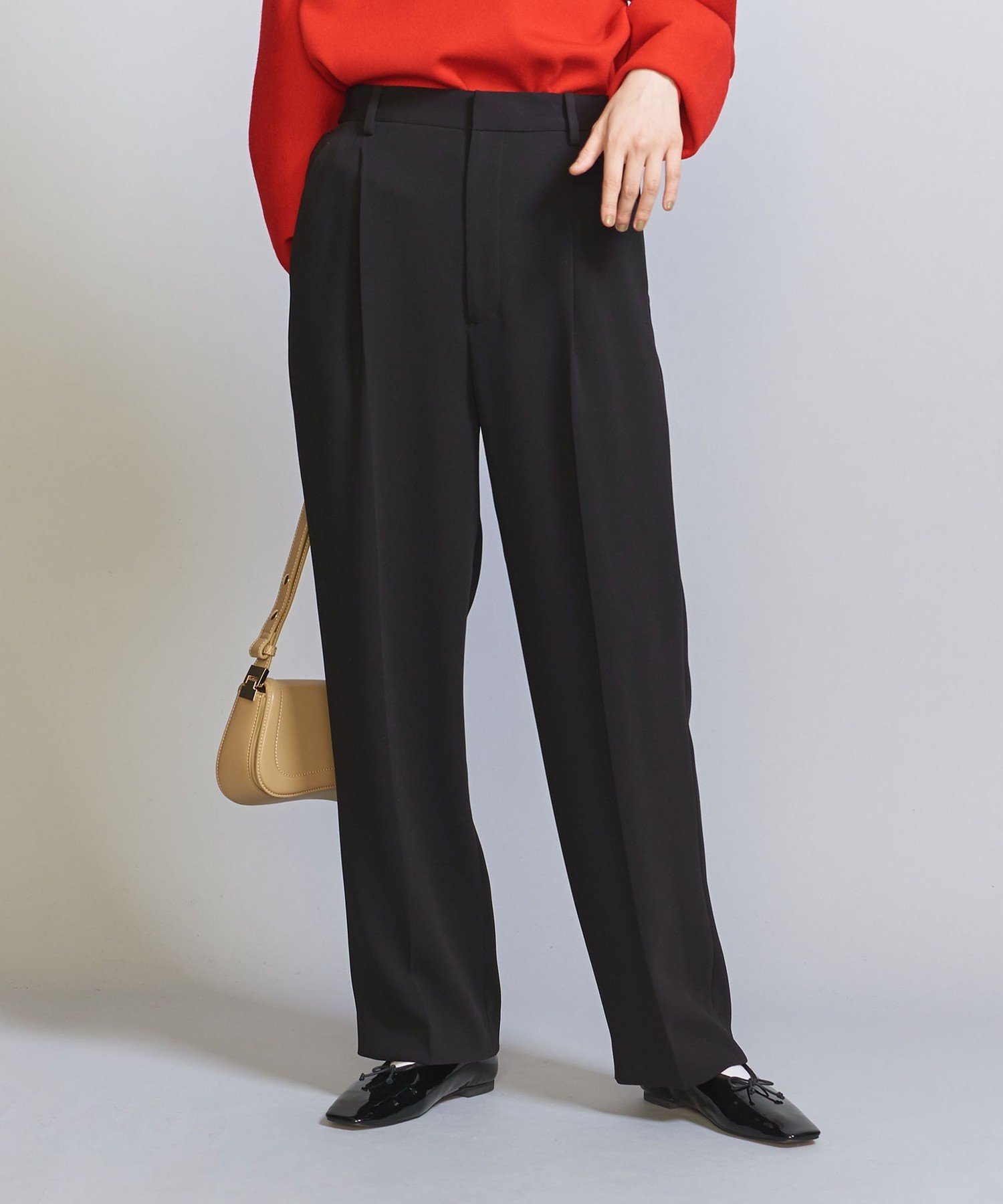 BEAUTY & YOUTH UNITED ARROWS タック ワイドストレート パンツ 2 -ウォッシャブル- ビューティー＆ユース　ユナイテッドアローズ パンツ その他のパンツ ホワイト ブラック ブラウン【送料無料】