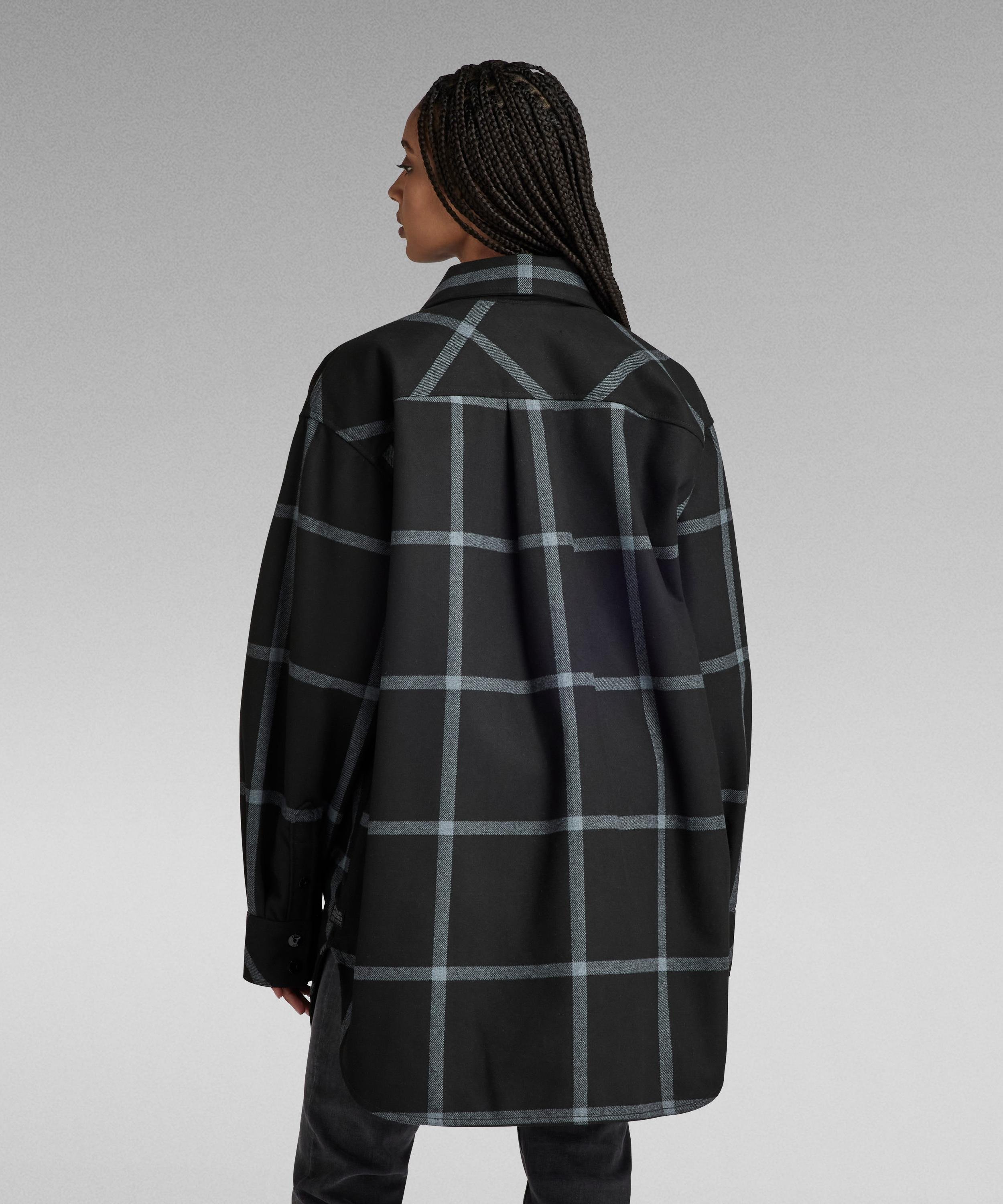 【公式ショップ】REGULAR BOYFRIEND OVERSHIRT/オーバーサイズシャツジャケット ジースターロゥ ジャケット・アウター その他のジャケット・アウター ブラック