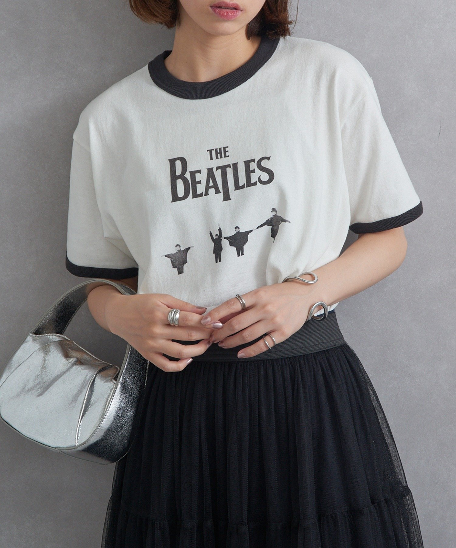 THE FINAL VIEW THE FINAL VIEW/The Beatles / ビートルズ リンガーTシャツ セットアップセブン トップス カットソー・Tシャツ グレー ホワイト ブラック