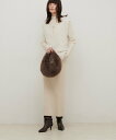 LARUTA 選べるリブニットワンピース×フェザーベストセット ラルータ ワンピース・ドレス その他のワンピース・ドレス ベージュ グレー ホワイト ブラック【...