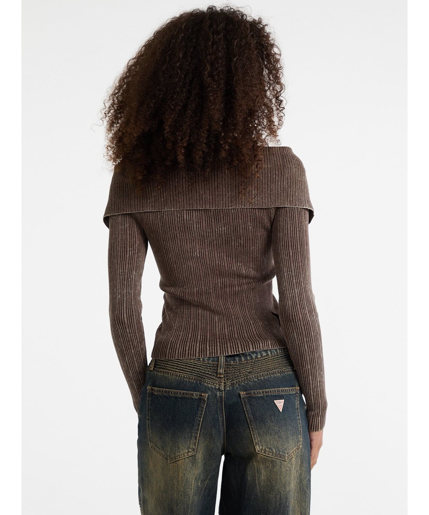 【SALE／50%OFF】GUESS Originals GUESS Originals ニット カーディガン (W)Collar Rib Cardigan ゲス トップス カーディガン ブラウン ブルー【送料無料】