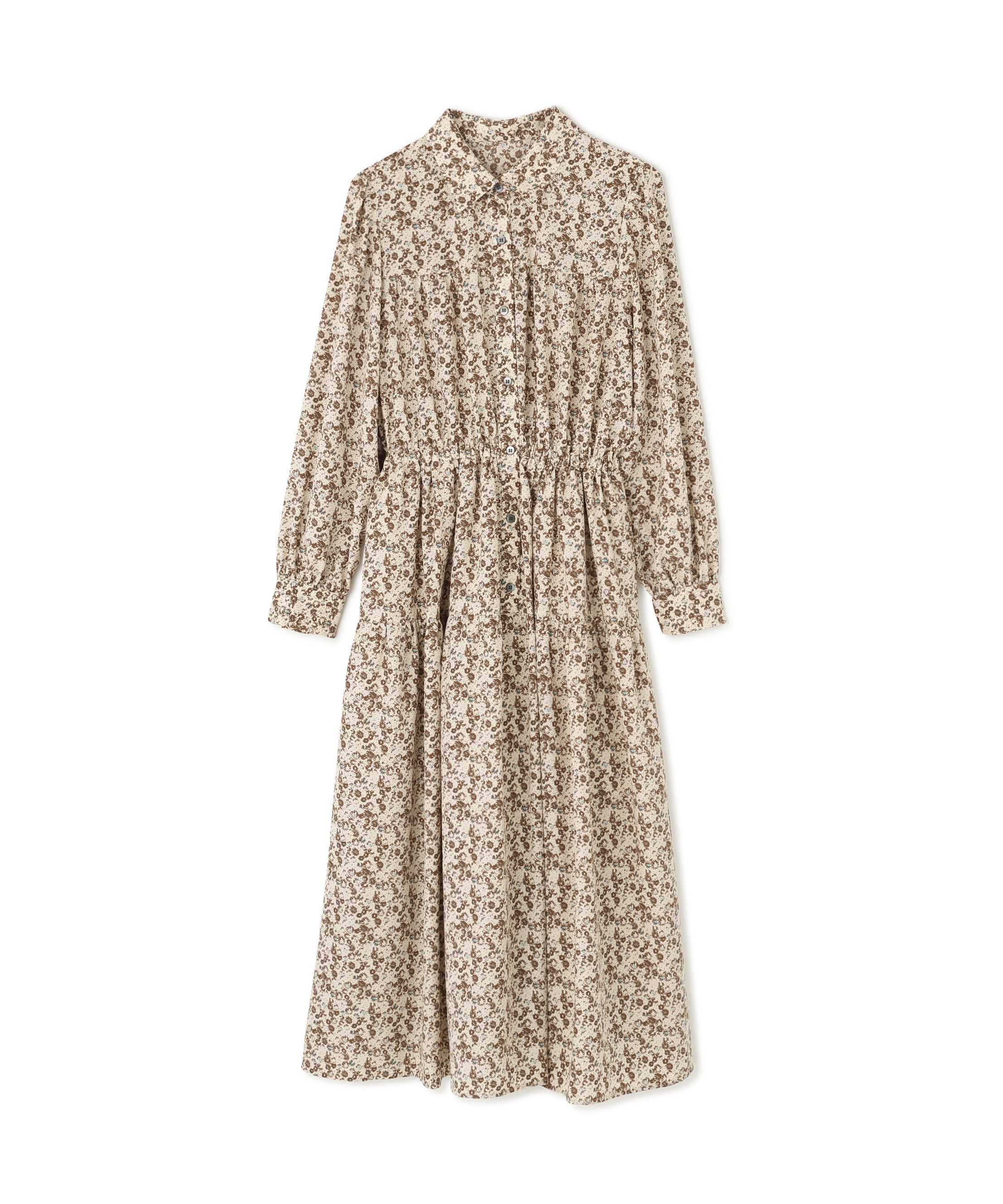 N. Natural Beauty Basic ヴィンテージフラワーシャツワンピース エヌ ナチュラルビューティーベーシック* ワンピース・ドレス ワンピース ブラウン