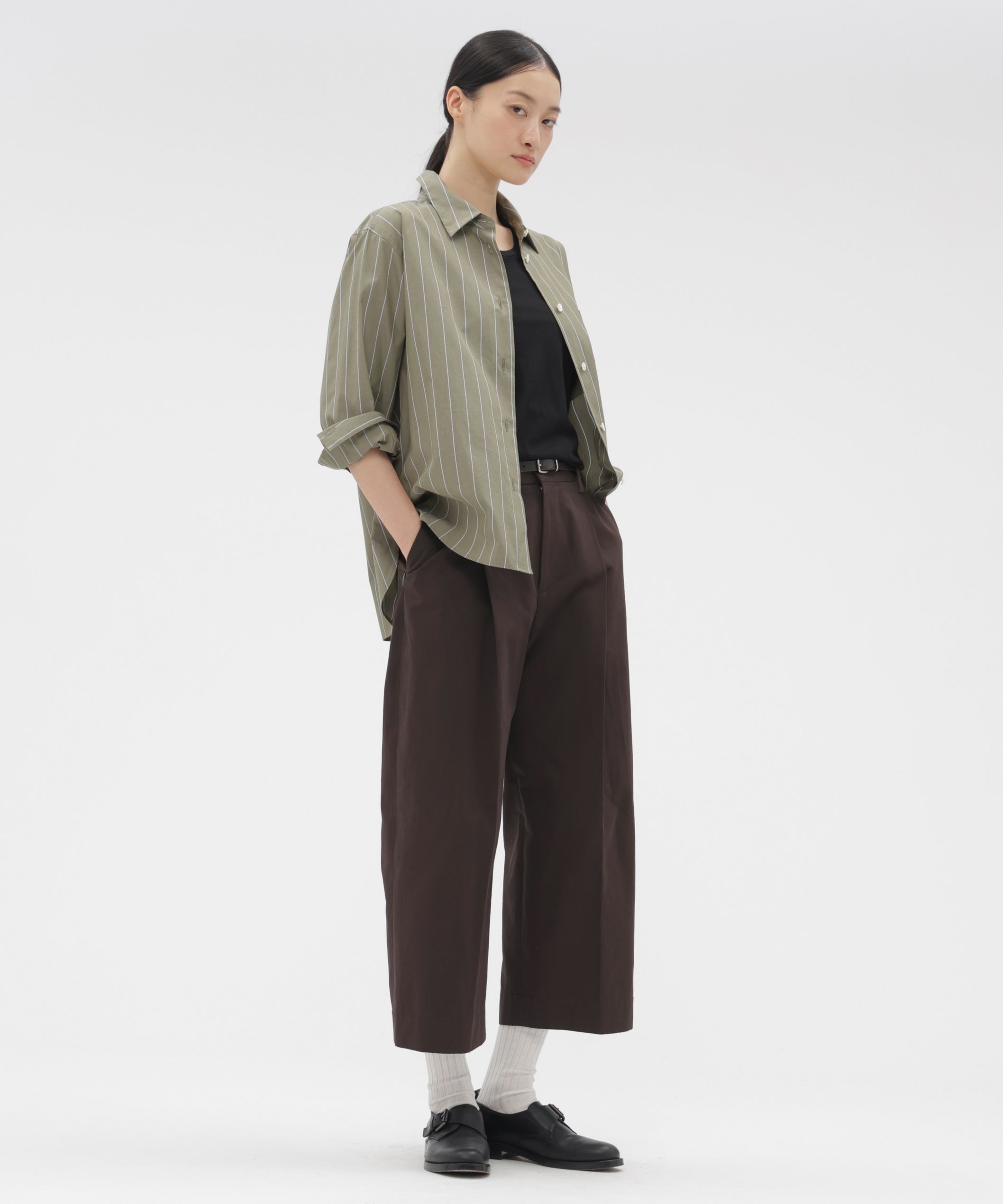 MARGARET HOWELL COTTON TWILL TROUSERS マーガレット・ハウエル パンツ その他のパンツ ブラウン