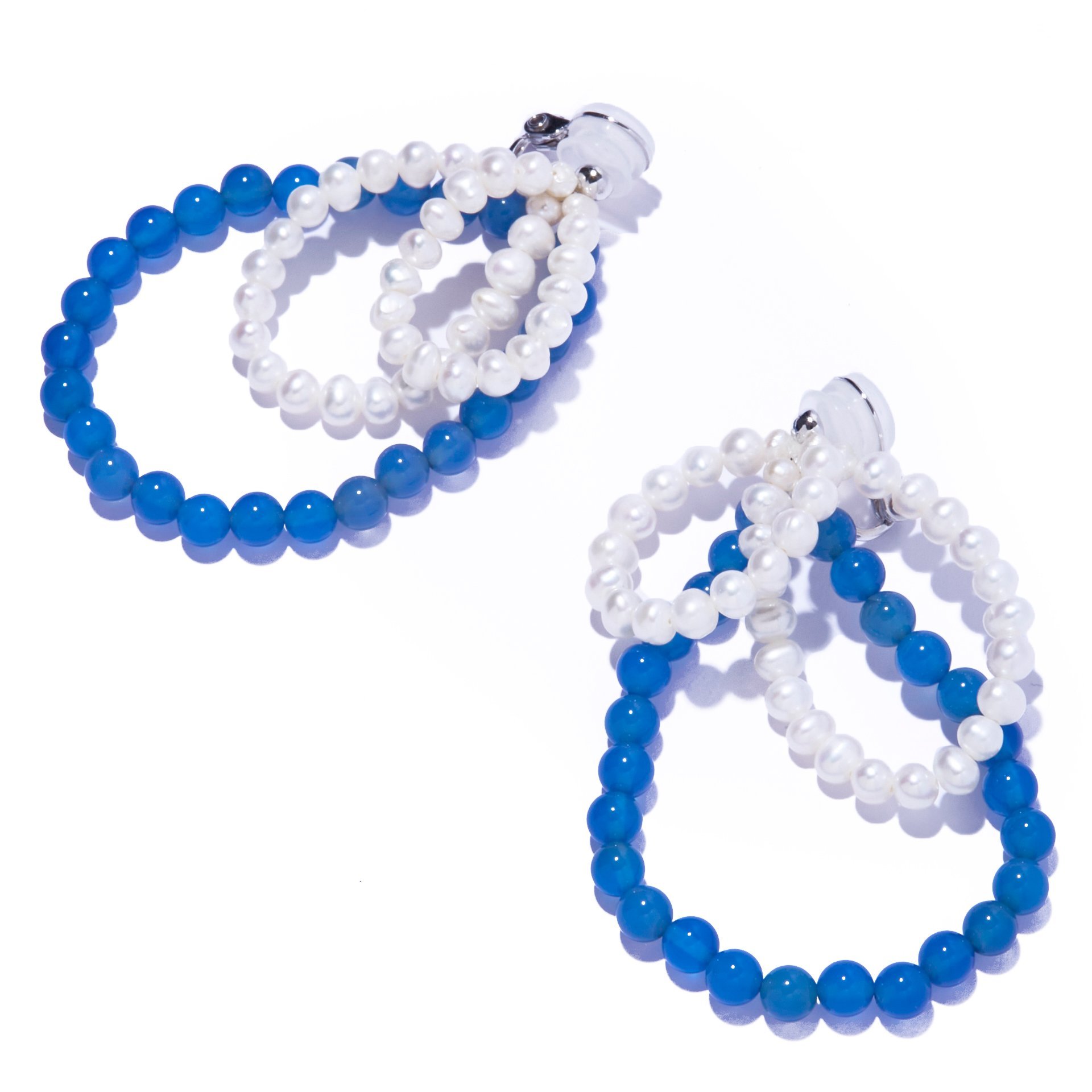 IRIS47 IRIS 47/fabiana blue agate earring/ファビアナ ブルーアゲート イヤリング フォブ アクセサリー・腕時計 イヤリング・イヤーカフ ブルー【送料無料】