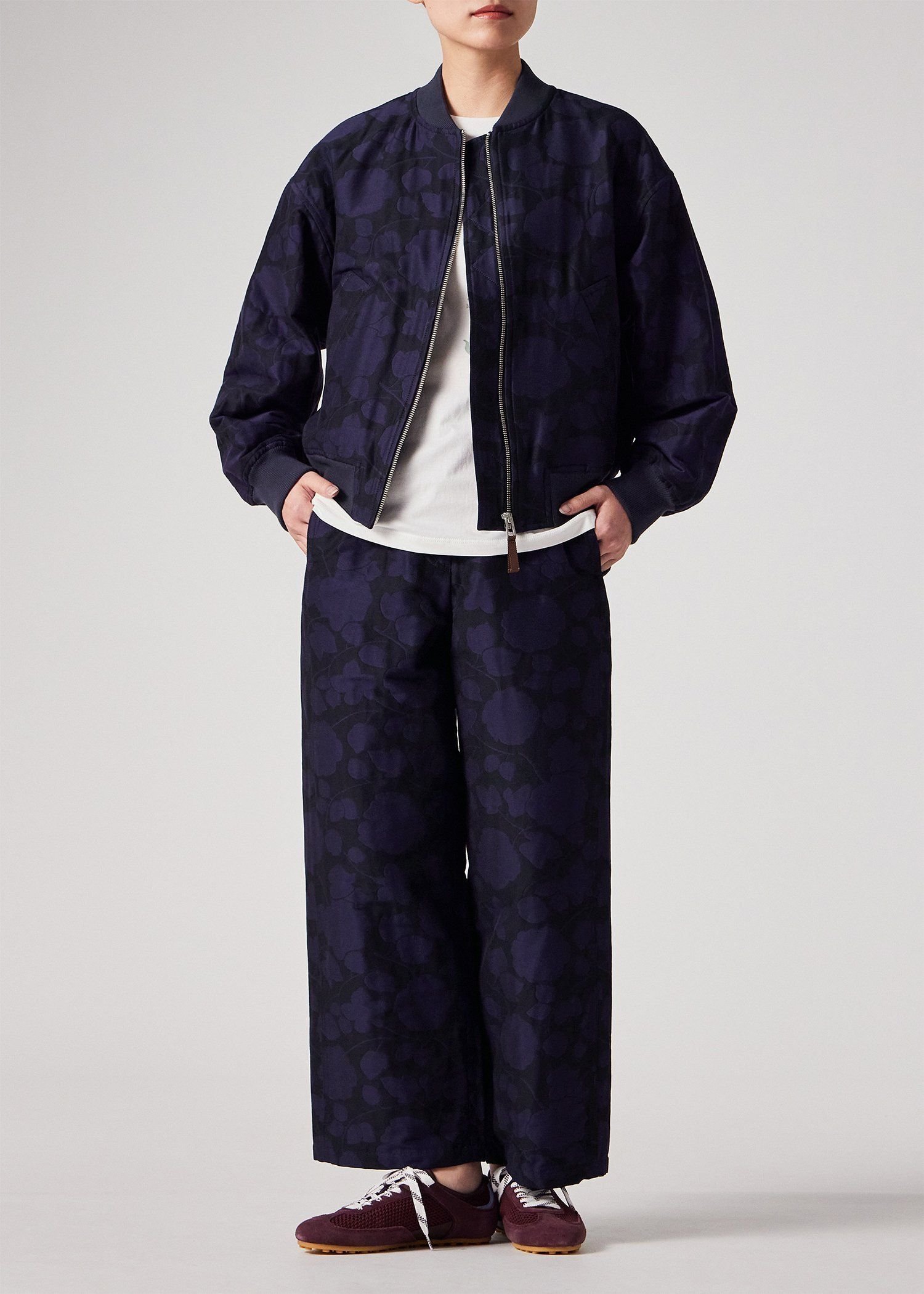 ウィメンズ "Perforated Floral" ジャカード ブルゾン ポール・スミス ジャケット・アウター ブルゾン・ジャンパー ネイビー ホワイト