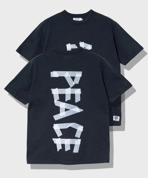 GSC GOODS & SHOES SELECT FREE RAGE/フリーレイジ リサイクルコットンTシャツ 《TAPE PEACE LOGO》(MENS) ゴースローキャラバン トップス カットソー・Tシャツ ブラック