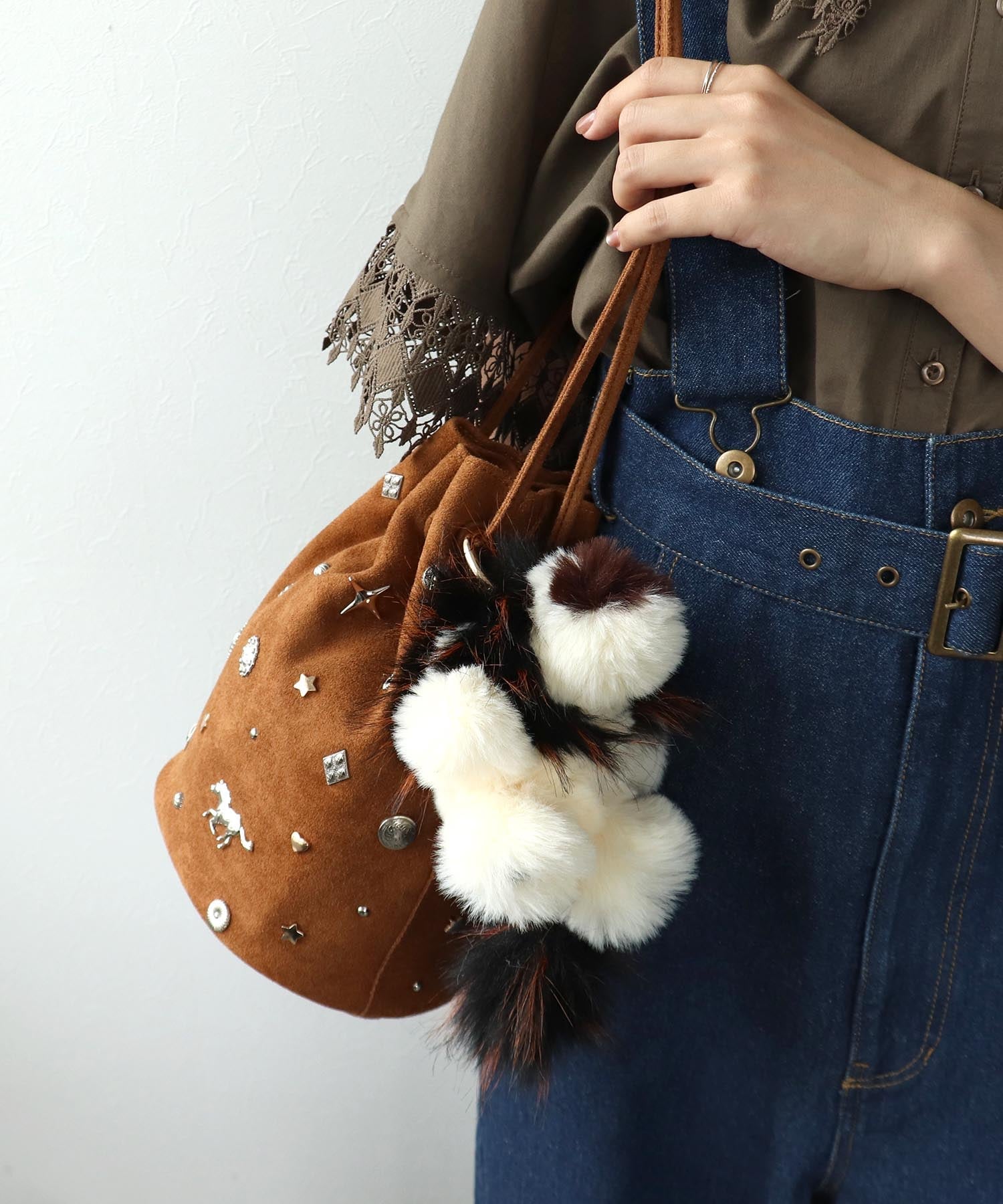 Three Four Time Three Four Time/ラビットライオンチャーム スリーフォータイム ファッション雑貨 チャーム・キーチェーン ベージュ ブラック