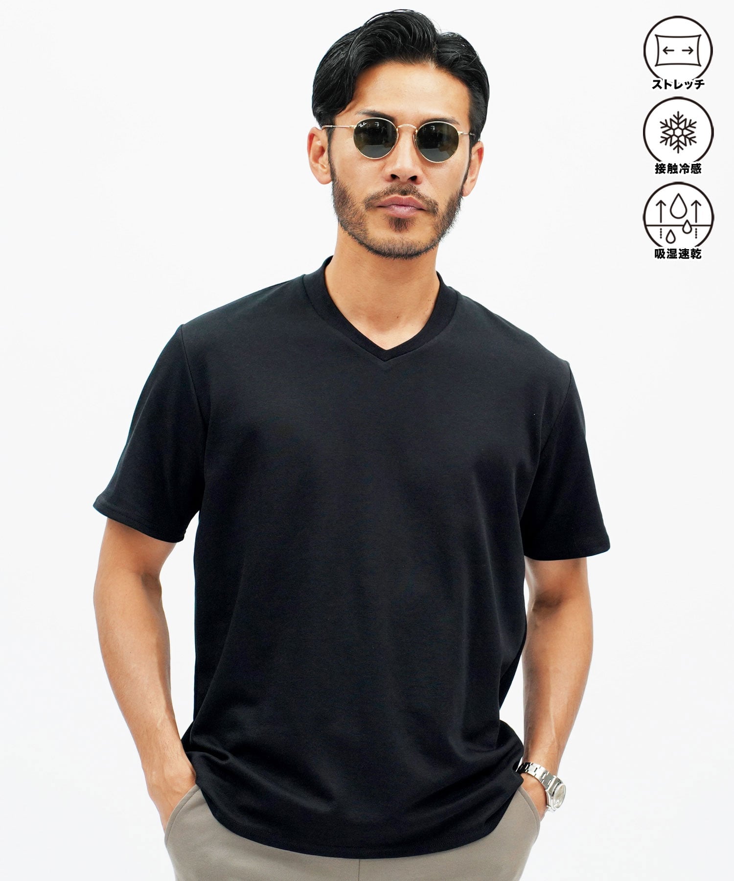 JIGGYS SHOP SELECT ジャケット専用 接触冷感 半袖Tシャツ カットソー 26SS ジギーズショップ トップス カットソー・Tシャツ ホワイト ブラック グレー
