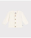 PETIT BATEAU コットンニットカーディガン プチバトー トップス カーディガン ホワイト【送料無料】
