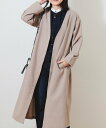 【SALE/50%OFF】BEAMS HEART WOMEN ベルテッド ライトガウン ビームス アウトレット ジャケット・アウター その他のジャケット・アウター ブラック ベージュ【送料無料】