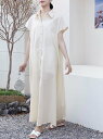 Doux Belle コットン 綿 麻 ドゥー・ベル ワンピース・ドレス チュニック ベージュ ネイビー ブラウン カーキグリーン【送料無料】
