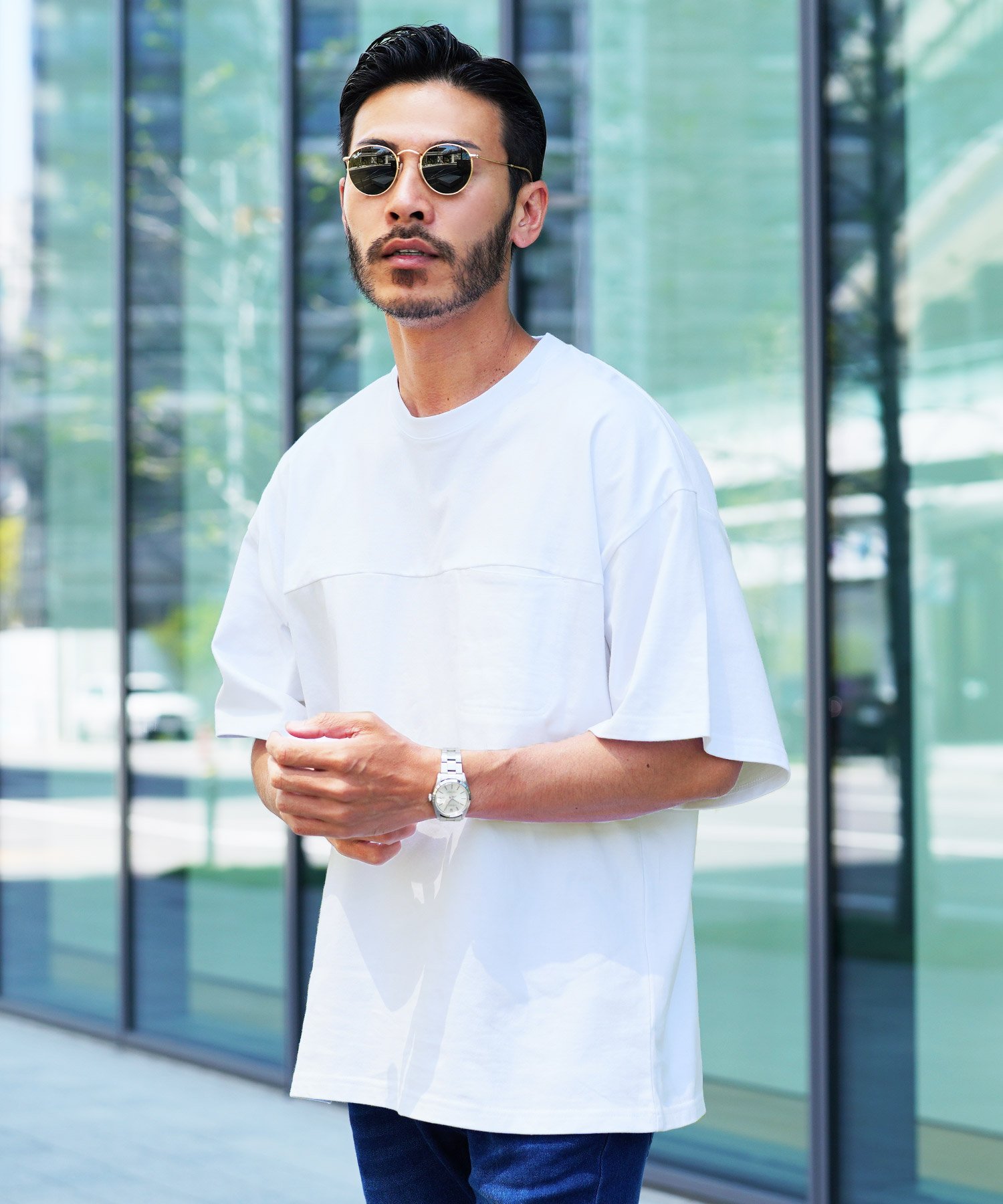JIGGYS SHOP SELECT スイッチング ポケット 無地 半袖 Tシャツ 26SS ジギーズショップ トップス カットソー・Tシャツ グレー ネイビー ブラック ホワイト