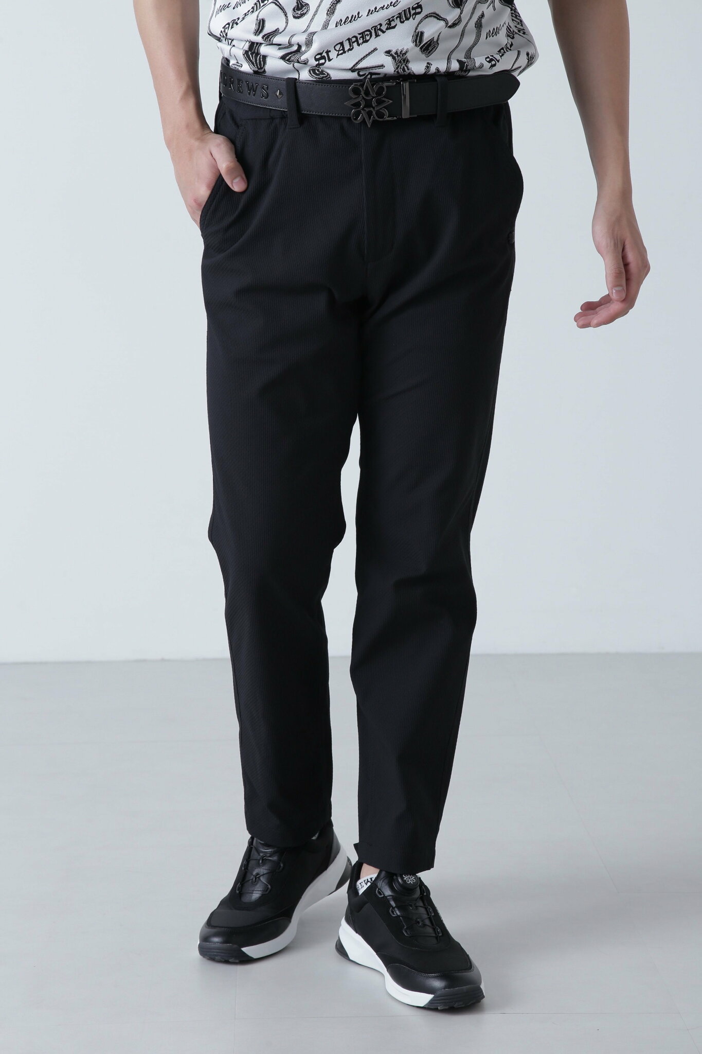 St ANDREWS TEXBRIDドビーストレッチパンツ (MENS) セントアンドリュース パンツ その他のパンツ ブラック【送料無料】