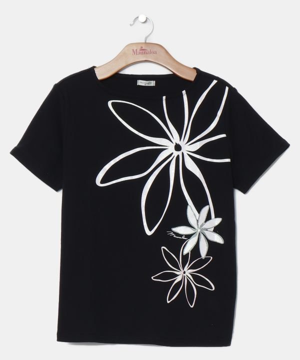 Maunaloa 【マウナロア】シャインティアレTシャツ(半袖) アミナコレクション トップス カットソー・Tシャツ ホワイト グレー ブラック