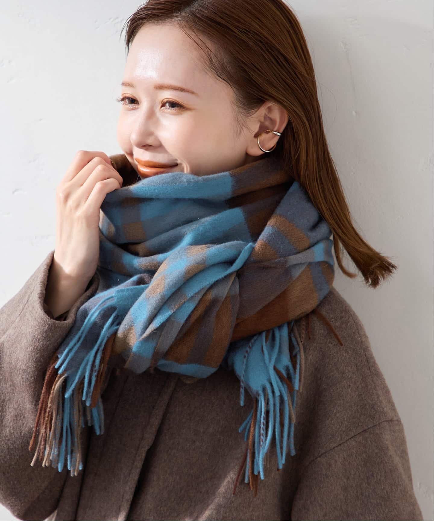 JOURNAL STANDARD 《WEB限定追加予約3》Cashmere ストール ジャーナル スタンダード ファッション雑貨 マフラー・ストール・ネックウォーマー ブルー【送料無料】のサムネイル