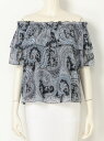 【SALE/50%OFF】LIP SERVICE PaislyダブルフリルオフショルTOPS リップサービス カットソー カットソーその他 ブラック ブルー ベージュ