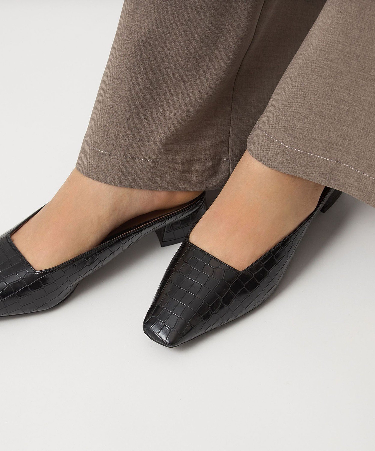 【SALE／30%OFF】UNITED ARROWS green label relaxing スクエア チャンキー ミュール(3cmヒール) ユナイテッドアローズ アウトレット シューズ・靴 その他のシューズ・靴 ブラウン ブラック【送料無料】
