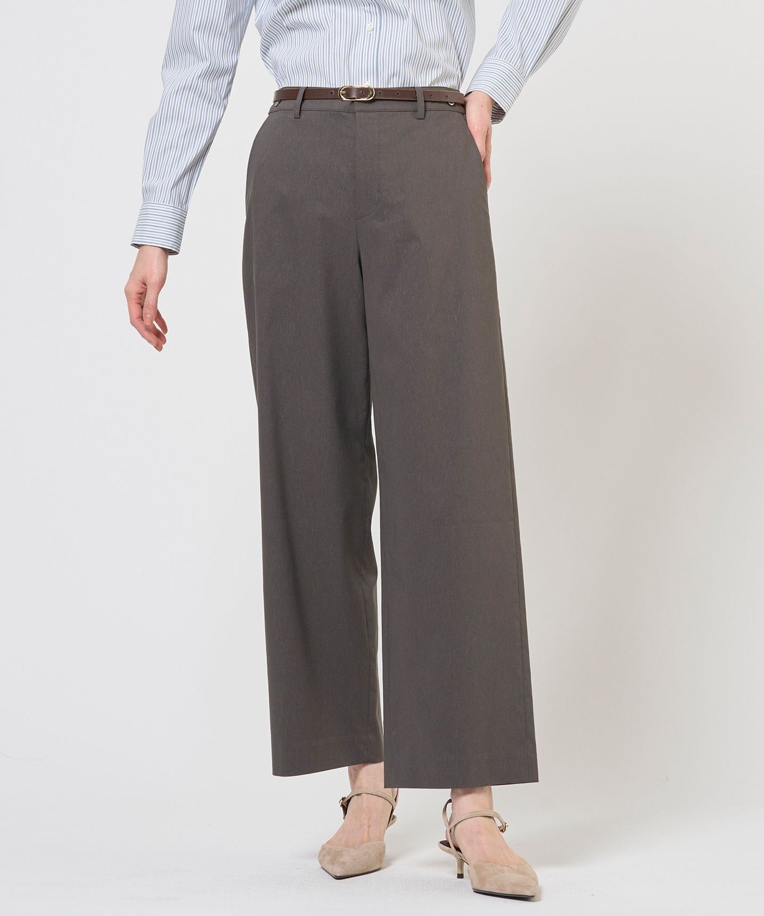 J.PRESS 【人気素材・セットアップ対応】セルロースリネンストレッチ セミワイド パンツ ジェイプレス パンツ その他のパンツ ネイビー ブルー ベージュ