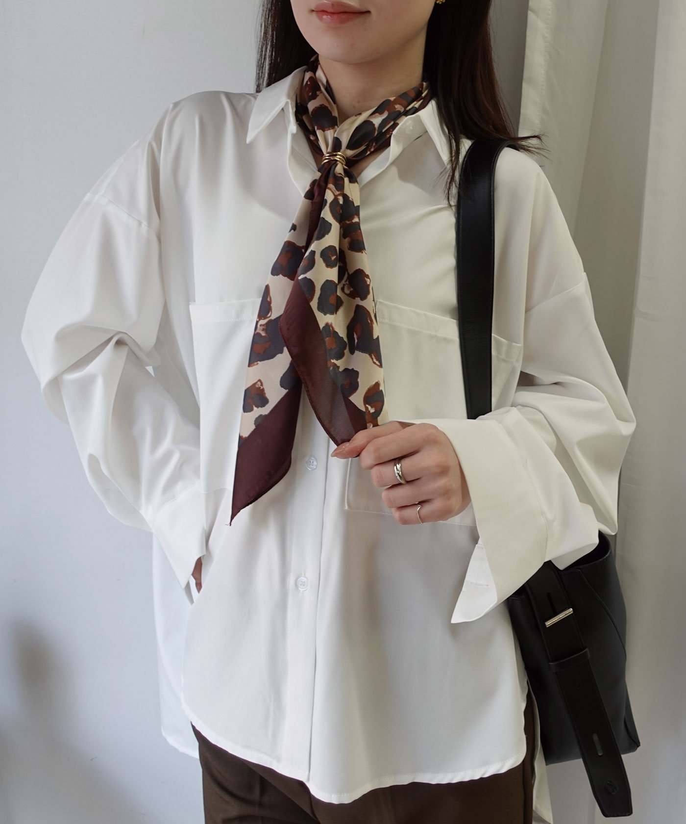 【SALE／10%OFF】CORNERS レオパード柄スカーフ コーナーズ ファッション雑貨 スカーフ・バンダナ ブラウン