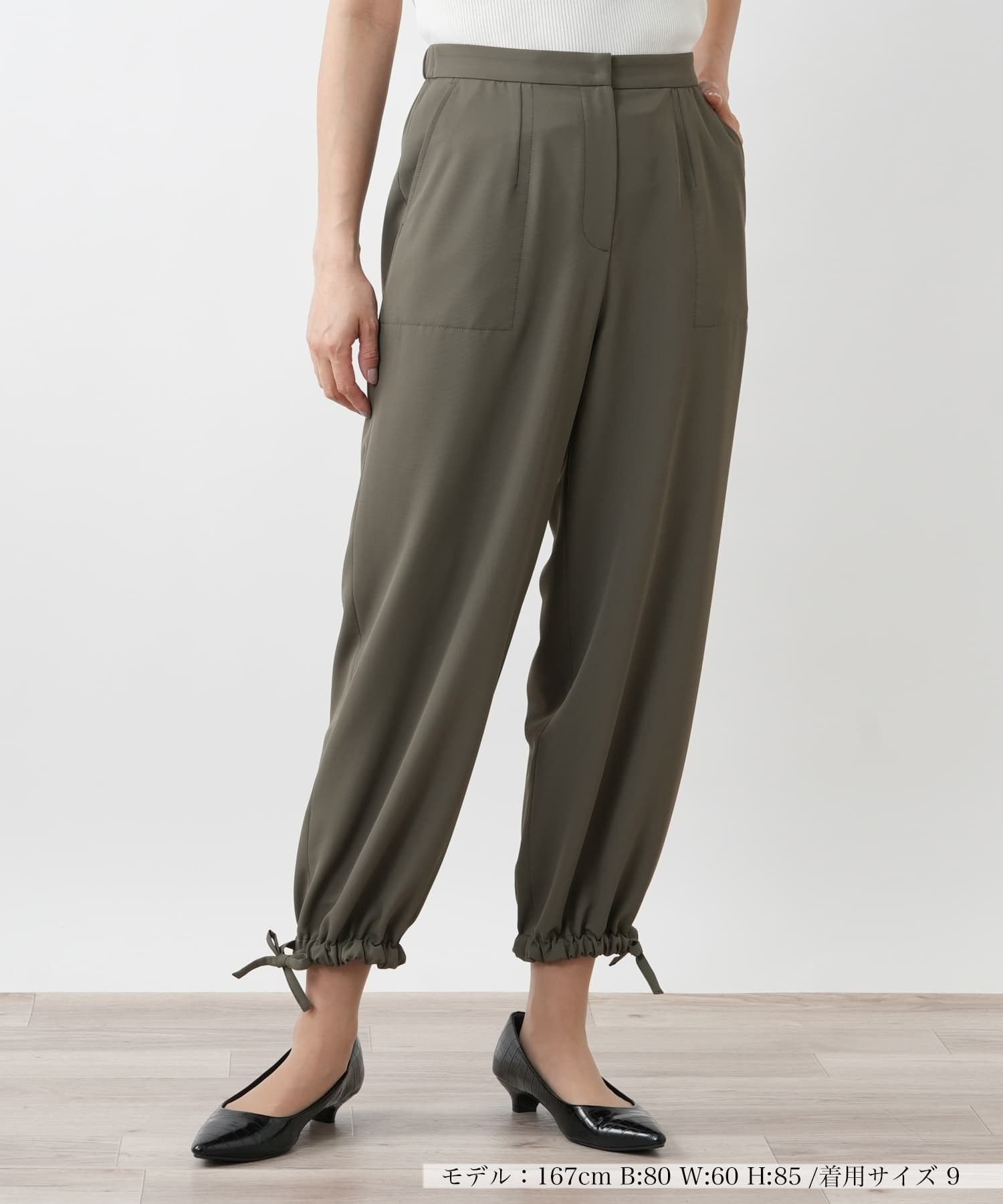 Leilian クロップドパンツ レリアン パンツ その他のパンツ カーキグリーン ブラウン ネイビー