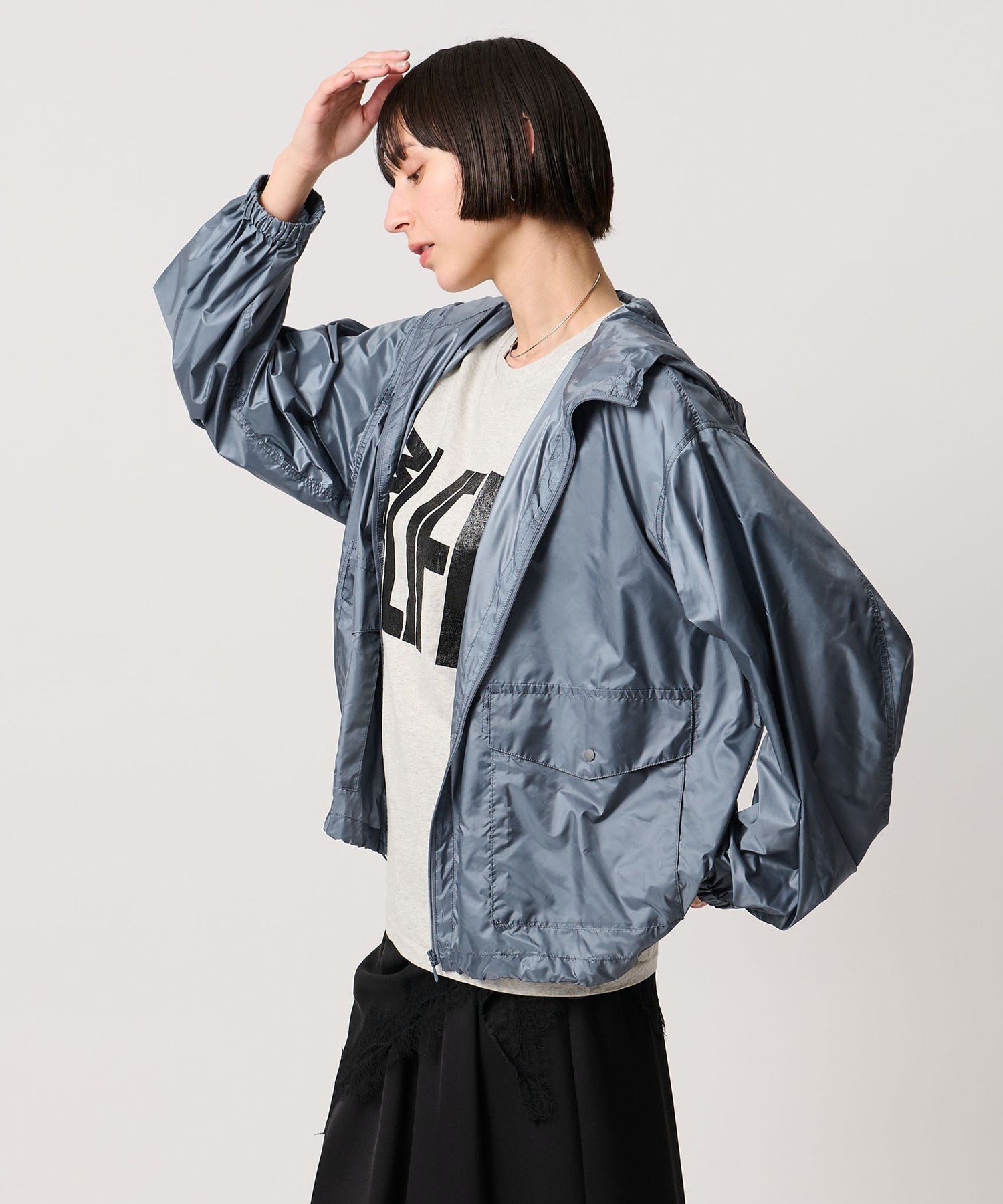 【SALE／50%OFF】UNITED ARROWS ショート ボリューム ブルゾン -ウォッシャブル- ユナイテッドアローズ ジャケット・アウター ブルゾン・ジャンパー グレー ホワイト ブラック【送料無料】