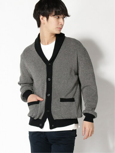 Cotton Linen Birdseye Shawl Collar Cardigan 11-15-1326-156: Black Cotton Linen Birdseye Shawl Collar Cardigan 11-15-1326-156: Black