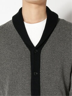 Cotton Linen Birdseye Shawl Collar Cardigan 11-15-1326-156: Black Cotton Linen Birdseye Shawl Collar Cardigan 11-15-1326-156: Black