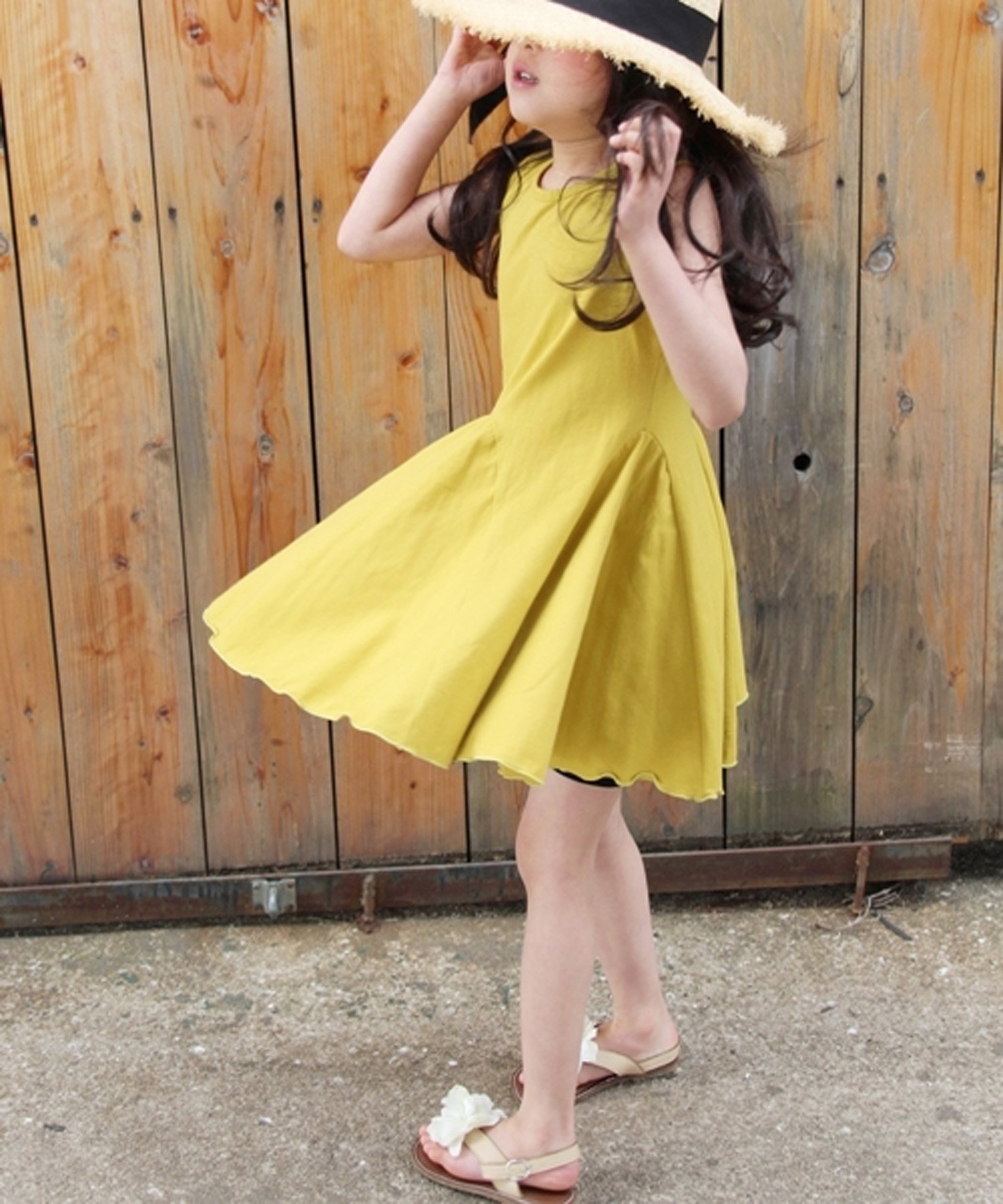 Rora ナチュリア タンクワンピース(2color) ローラ ワンピース・ドレス ワンピース イエロー ブラック..