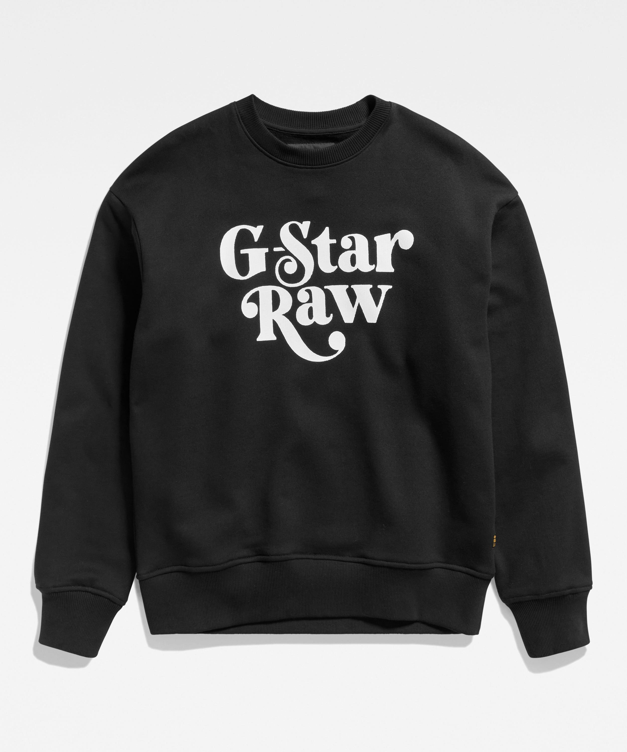 G-Star RAW 【公式ショップ】UNISEX FOXY BOXY SWEAT/オーバーサイズグラフィックロゴスウェット ジースターロゥ トップス スウェット トレーナー ブラック【送料無料】